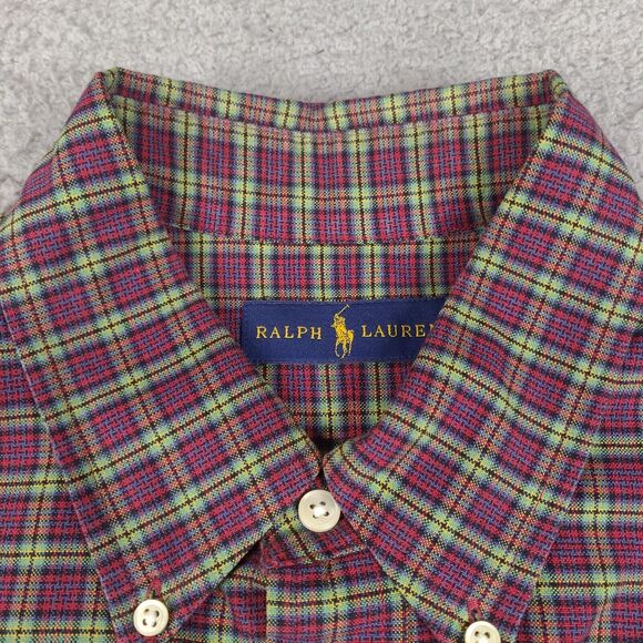 Ralph Lauren Shirt Mens Large Red Multicolor Plaid Button Down Long Sleeve - Picture 4 of 16